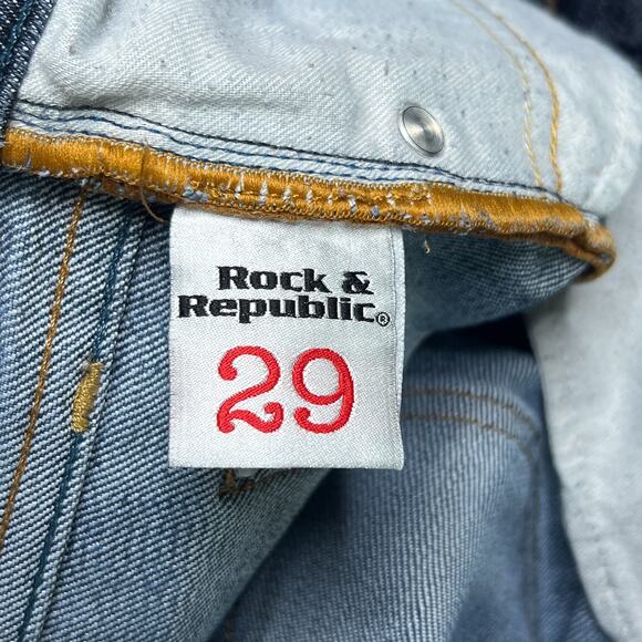 Y2K Rock & Republic Low Rise Bootcut Flare Embroidered Jeans Denim Indie Sleaze - Picture 5 of 10